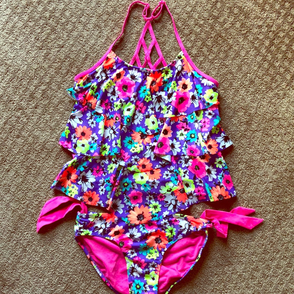 Justice floral tankini